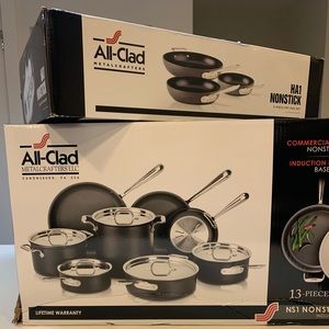 Two for One, All-Clad cookware set. 16 pieces